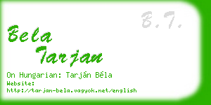 bela tarjan business card